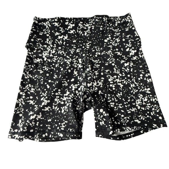 Fabletics Pants - Fabletics PowerHold High-Waisted Black & White Splatter Bike Shorts With Crisscr